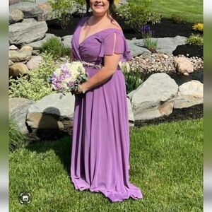 Bridesmaid dress flutter sleeve